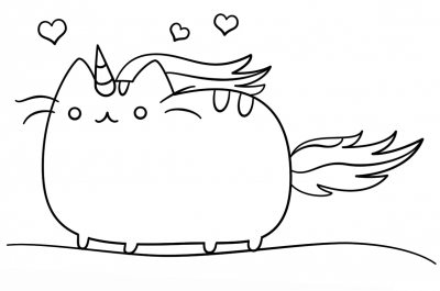 Kolorowanka online: Kolorowanka Pusheen piękny jednorożec